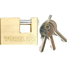 Vorel , 65 mm-es csapszeges sárgaréz, 3 kulccsal lakat