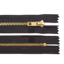  Vörösréz cipzár 10 cm - Fekete dekorációs kellék