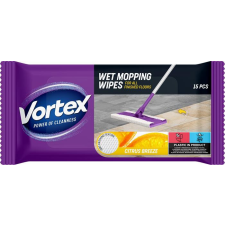 Vortex Nedves padlótörlő kendő, 15 db, VORTEX, citrom ilattal tisztító- és takarítószer, higiénia