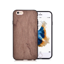 Vouni szilikon telefonvédő (fa hátlap) BARNA [Apple iPhone 6S 4.7] tok és táska