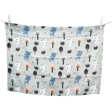 Vulpi Színes szövetpelenka prémium pamut 70x80cm 1 db Szín: kék-fehér őzike mosható pelenka