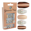  W7 Glamorous Nails False Nails 24 készlet, Golden Sahara, ragasztóval és körömreszelővel