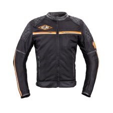 W-Tec Férfi motoros kabát W-TEC 2Stripe XL fekete-bézs-narancs motoros kabát