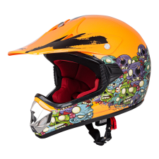 W-Tec Gyermek bukósisak W-TEC V310 Zombie Neon Narancssárga M(51-52) bukósisak