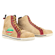 W-Tec Motoros csizma W-TEC SmokinJoe bézs piros csíkkal 41 motoros csizma