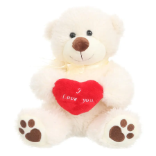 W-web Dess - fehér plüss maci szívvel - 25cm plüssfigura