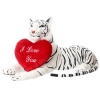 W-web Óriás plüss tigris szívvel - fehér - 100cm