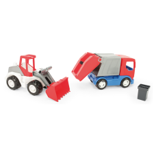 Wader City Tech kukásautó+rakodógép truck szett 82782 autópálya és játékautó