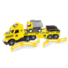 Wader : Magic Truck Technic kamion dömperrel - 79 cm autópálya és játékautó