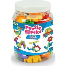 Wader : Puzzle építőelemek műanyag üvegben - 35 db (41950) (333407) építkezés