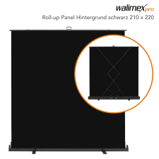 Walimex pro Roll-up 210x220cm Fotós háttér - Fekete háttérkarton