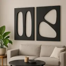 Wallity Dekoratív MDF festmény (2 darab) fekete Hhloyma00001 - 50 x 70 grafika, keretezett kép