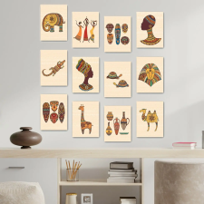  Wallity Dekoratív MDF kép (12 darabos) Többszínű 12MDF19YS grafika, keretezett kép