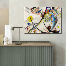 Wallity Kandinsky kék szegmensű vászonképe, 70x100 cm, velúr dekoráció