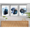 Wallity Keretes MDF fali készlet (3 db) | Navy Blue &amp; Mink