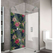  Wallplex fürdőszobai dekorpanel Fekete Hibiszkusz 90 cm x 200 cm tapéta, díszléc és más dekoráció