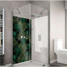 Wallplex fürdőszobai dekorpanel Fekete pálmalevelek 120 x 200 cm tapéta, díszléc és más dekoráció