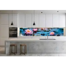 Wallplex Wallplex konyhahátfal Pink Lotus tapéta, díszléc és más dekoráció