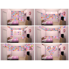 WALLTASTIC dekorációs matricák DISNEY kollázs rózsaszín 64db, 43176 tapéta, díszléc és más dekoráció