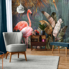 Wallvision Trópusi levél és flamingó mintás fotótapéta tapéta, díszléc és más dekoráció