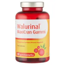 Walurinal MaxiCran Gummi tőzegáfonya tartalmú finom málna ízű étrend-kiegészítő gumitabletta 60 db vitamin és táplálékkiegészítő