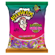 Warheads Bubble Gum Pops savanyú nyalóka csomag 105g csokoládé és édesség