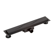 Water Fun Burela || matt fekete zuhanyfolyóka, 60 cm fürdőszoba kiegészítő