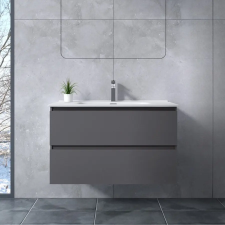 Water Fun Catania || Matt antracit szürke, fürdőszoba szekrény mosdóval, 60cm fürdőszoba bútor