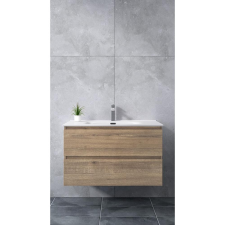 Water Fun Catania Sonoma fürdőszoba szekrény mosdóval 100cm fürdőszoba bútor