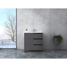 Water Fun Torino || Matt antracit szürke, fürdőszoba szekrény mosdóval 80cm fürdőszoba bútor