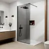 Water Fun Walk-in || Black zuhanyfal, füstüveggel 120, 200cm, 8mm, NANO