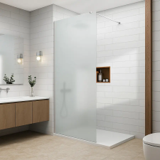 Water Fun Walk-in || Chrome zuhanyfal, savmart, matt üveggel 50, 200cm, 8mm, NANO kád, zuhanykabin