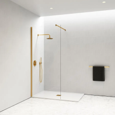 Water Fun Walk-in || Gold zuhanyfal 80, 200cm, 8mm, NANO kád, zuhanykabin