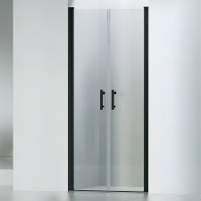 Water Fun Westy || Black 110 kétszárnyú nyíló zuhanyajtó, 195cm, 6mm, NANO kád, zuhanykabin