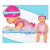  WaterBaby - úszó interaktív játékbaba, utánozza az úszást, 33 cm
