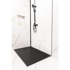 WaterFun Cagliari Black 80x100x2,6 cm szögletes, SMC zuhanytálca kád, zuhanykabin
