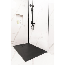 WaterFun Cagliari Black 90x120x2,6 cm szögletes, SMC zuhanytálca kád, zuhanykabin