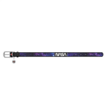 WAU DOG WAUDOG collar NASA21 - bőr nyakörv (QR kódos, NASA21 dizájn, fekete) kutyák részére (21-29cm/12mm) XS nyakörv, póráz, hám kutyáknak