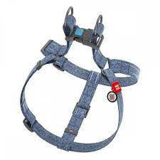 WAU DOG WAUDOG Re-Cotton Harness (S) - hám újrahasznosított pamutból (QR kódos, fényvisszaverő csíkkal, kék) kutyák részére (40-55cm/15mm) nyakörv, póráz, hám kutyáknak