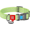 WAU DOG WAUDOG Re-cotton, Reflective Dog collar (XL) - nyakörv, újrahasznosított pamutból (QR kódos, fényvisszaverő csíkkal, világoszöld) kutyák részére (37-58cm/25mm)