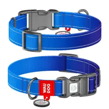  WAUDOG Mono Reflective kutya nyakörv – kék nyakörv, póráz, hám kutyáknak