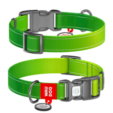  WAUDOG Mono Reflective kutya nyakörv – zöld nyakörv, póráz, hám kutyáknak
