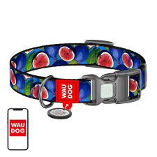  Waudog &quot;Fig&quot; nylon nyakörv QR kóddal, XL méret nyakörv, póráz, hám kutyáknak