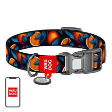  Waudog &quot;Oranges&quot; nylon nyakörv QR kóddal, L méret nyakörv, póráz, hám kutyáknak