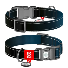 WAUDOG WAUDOG Mono Reflective kutya nyakörv – fekete nyakörv, póráz, hám kutyáknak