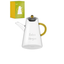WD.603 Borosilicate hőálló üveg olajkiöntő kancsó sárga fogóval, 500ml konyhai eszköz
