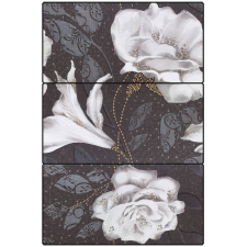 Webba Dekor csempe, Liverpool, Aurea, 3 Fényes fekete 25 x 50 cm csempe