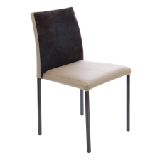 Webba Konyha- / nappali szék, kárpitozott, barna acél, bőrutánzat barna + fekete, Ázsia bútor