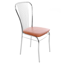 Webba Konyhai/nappali szék 93x45x48cm Arco krómozott fém + világosbarna műbőr bútor