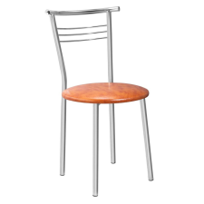 Webba Markos rögzített konyha / nappali szék, kárpitozott, króm acél + világosbarna bőr bútor